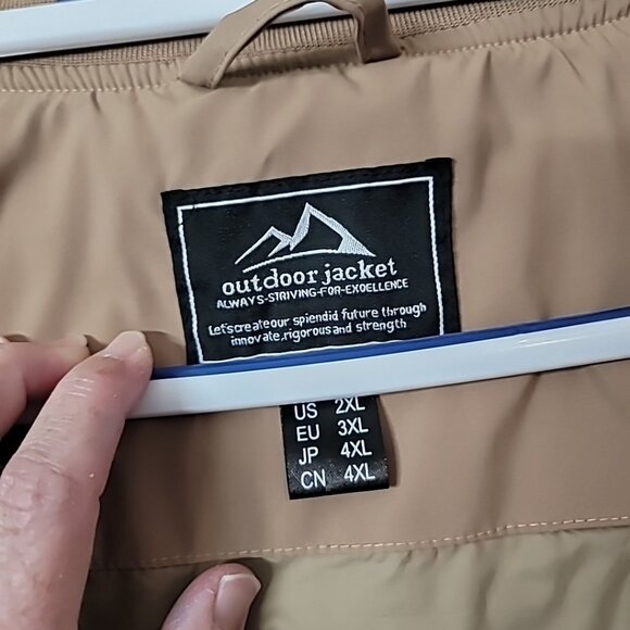 Outdoor Jacket Always Striving For Excellence Tan Men's Size XXL Bomber Jacket - Picture 7 of 14